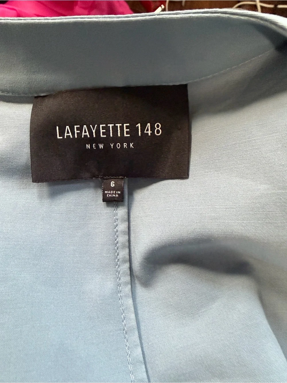 Lafayette 148 Janina Mandarin Collar Blazer Blue Size 6